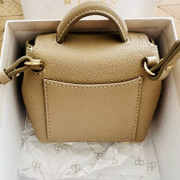 $1195 Authentic POLENE Numero Un Taupe Made in SPAIN Micro Mini Crossbody Bag - Picture 3 of 11